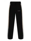 Palm Angels Logo-embroidered Stripe-logo Track Pants In Black