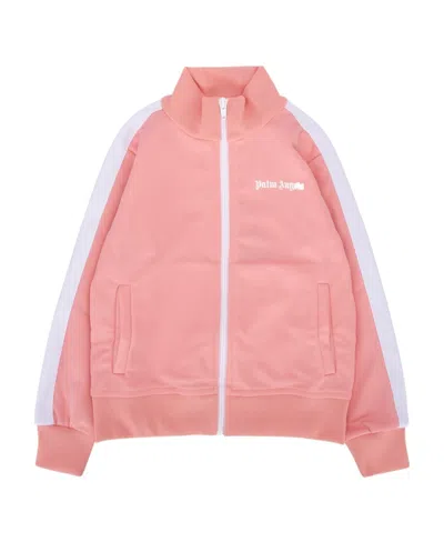 Palm Angels Logo-embroidered Striped Track Jacket In Pink