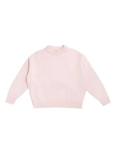 Palm Angels Kids' Logo-embroidered Sweater In Neutral