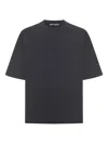 Palm Angels Curved Logo Loose Collar Tee In Multi