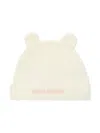 Palm Angels Logo-embroidered Teddy Beanie In Neutrals