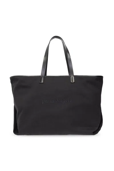 Palm Angels Logo-embroidered Tote Bag In Nero
