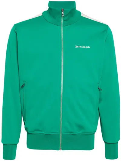 Palm Angels Classic Logo Track Jacket In Green