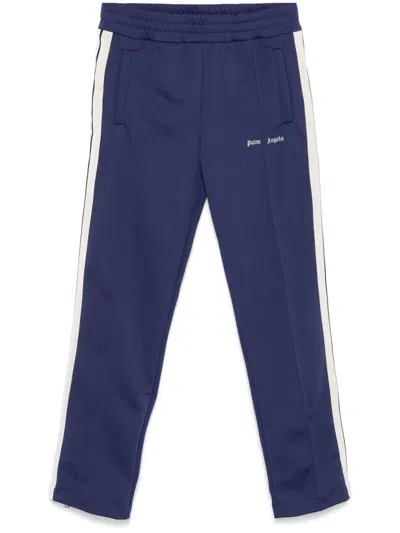 Palm Angels Logo-embroidered Track Pants In Navy Blue