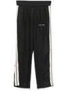 Palm Angels Anthracite Grey Linen Sports Trousers In Black