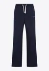 Palm Angels Logo Drawstring Track Pants In Blue