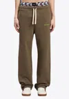 Palm Angels Logo-embroidered Track Pants In Brown