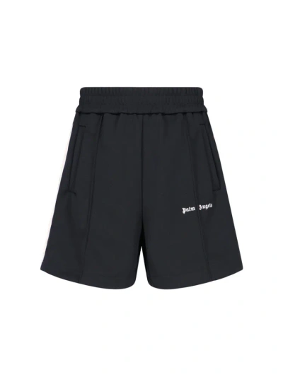 Palm Angels Logo Embroidered Track Shorts In Black