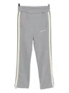 Palm Angels Logo-embroidered Trousers In Gray