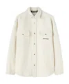 Palm Angels Logo-embroidered Twill Shirt Jacket In White