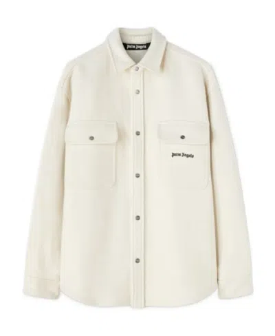 PALM ANGELS PALM ANGELS LOGO EMBROIDERED TWILL OVERSHIRT