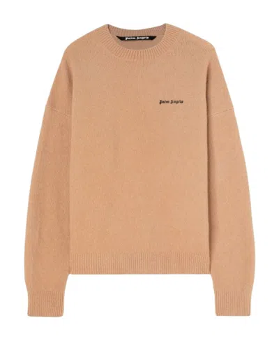 PALM ANGELS PALM ANGELS LOGO EMBROIDERED KNITTED JUMPER
