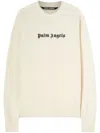 Palm Angels Logo-embroidered Wool-blend Jumper In White