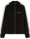 Palm Angels Black High Neck Sweatshirt With Logo Lettering On The Front In Wool Blend Man In Black