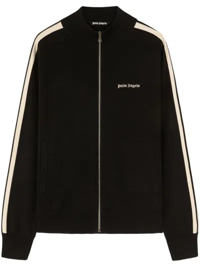 Palm Angels Polyester Sweatshirt With Ribbed Collar And Contrast Sleeve Panels In Multicolor