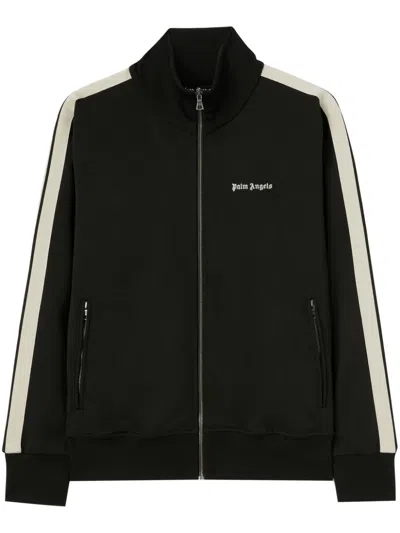 Palm Angels Logo-embroidered Zip-up Jacket In Black