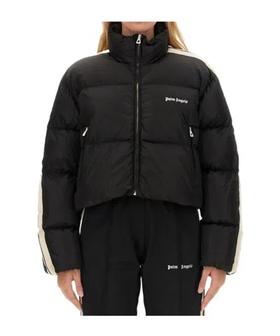 PALM ANGELS PALM ANGELS LOGO EMBROIDERED ZIP-UP JACKET