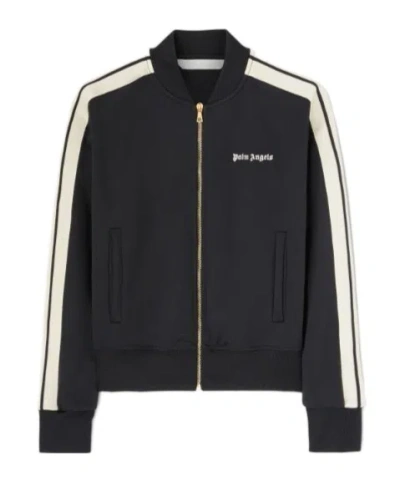 PALM ANGELS PALM ANGELS LOGO EMBROIDERED ZIPPED JACKET