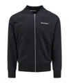Palm Angels 'track' Sweatshirt Featuring High Collar In Black