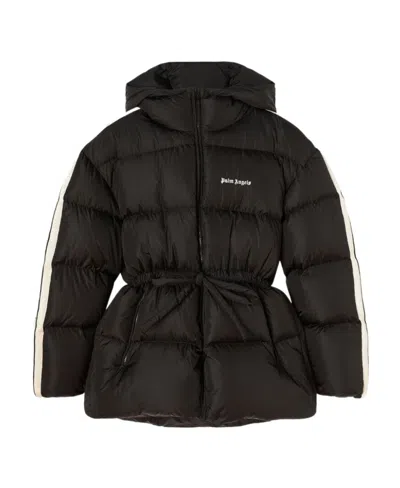 Palm Angels Logo-embroidery Hooded Padded Jacket In Black