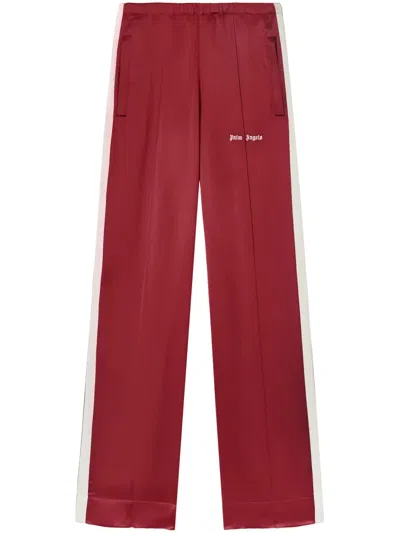 Palm Angels Jogger Red Viscose Pants In Purple