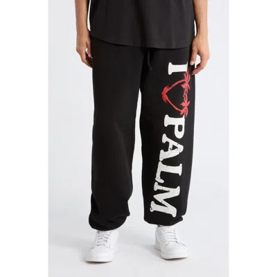 Palm Angels Logo Graphics Sweatpants In Black