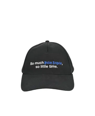 Palm Angels Logo Hat In Black