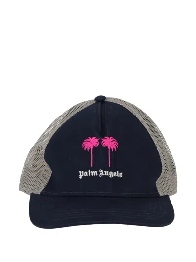 Palm Angels Logo Hat In Blue