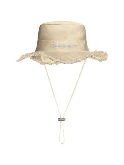Palm Angels Logo Hat In Neutral