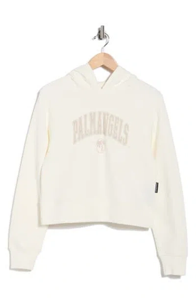 Palm Angels Logo Hooded Sweatshirt In White