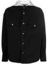 Palm Angels Hooded Overshirt With Monogram Embroidery