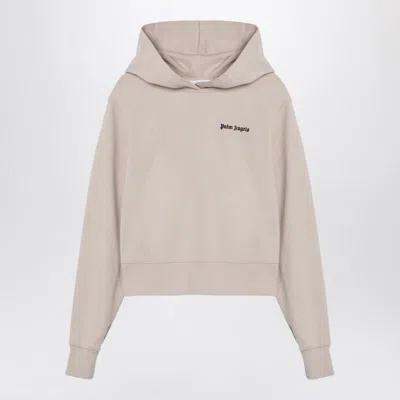 Palm Angels Logo Hoodie Light In Beige