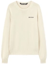 PALM ANGELS PALM ANGELS LOGO INTARSIA COTTON JUMPER OFF WHITE