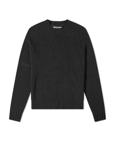 Palm Angels Logo-intarsia Jumper In Black