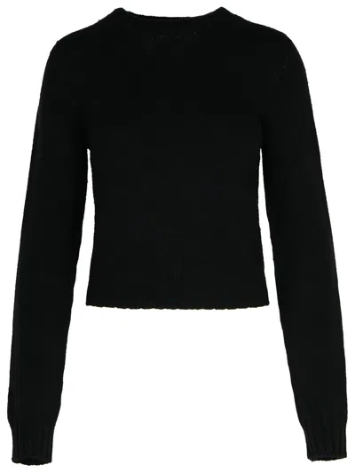 Palm Angels Logo Intarsia Knitted Jumper In Black