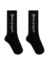 Palm Angels Logo-intarsia Socks In Black