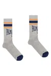Palm Angels Logo-jacquard Socks In Melange Grey Petrol