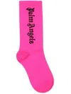 Palm Angels Logo-intarsia Socks In Pink