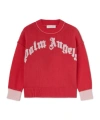 Palm Angels Logo Intarsia Sweater In Red