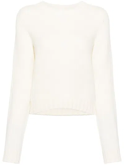 Palm Angels Curved-logo Wool-blend Jumper In Pink White