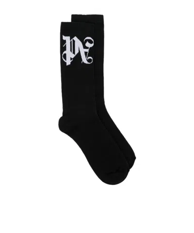 PALM ANGELS LOGO JACQUARD SOCKS