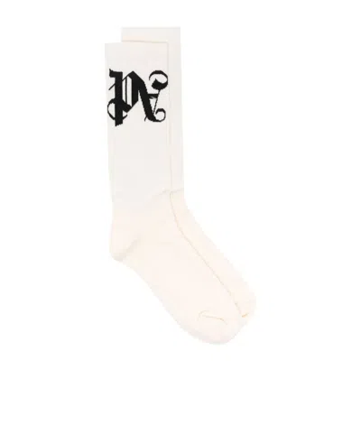 PALM ANGELS LOGO JACQUARD SOCKS