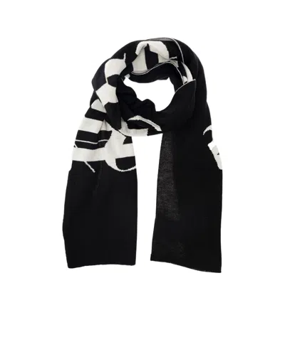 Palm Angels Logo-jacquard Wool-blend Scarf In Black
