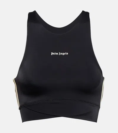 PALM ANGELS LOGO JERSEY SPORTS BRA