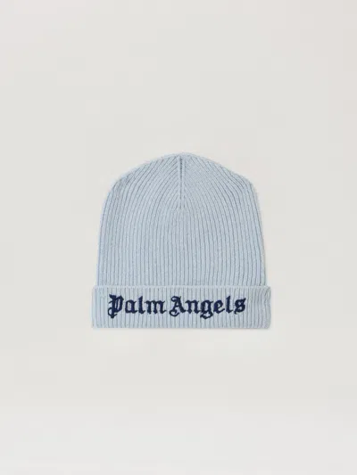 Palm Angels Kids' Logo Knit Beanie In Blue