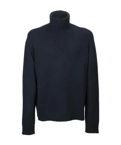 Palm Angels Logo-knit Roll-neck Jumper In Black
