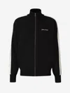 Palm Angels Black High Neck Sweatshirt With Logo Lettering On The Front In Wool Blend Man