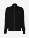 Palm Angels Black High Neck Sweatshirt With Logo Lettering On The Front In Wool Blend Man In Black