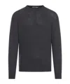 Palm Angels Men Curved Logo Sweater Knit Round Neck In Black