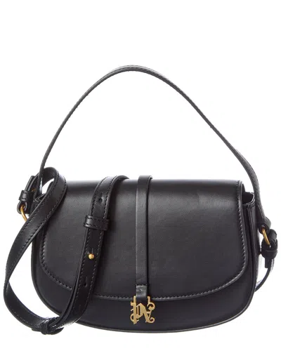 Palm Angels Logo Leather Crossbody In Black